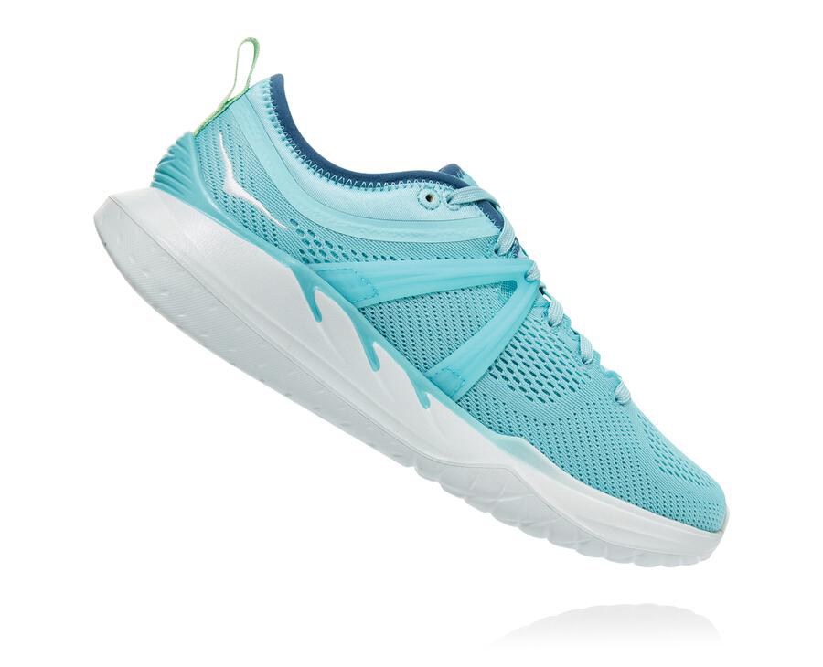 Running Shoes Womens - Hoka One One Tivra - Blue/White - GFPYSNJ-42